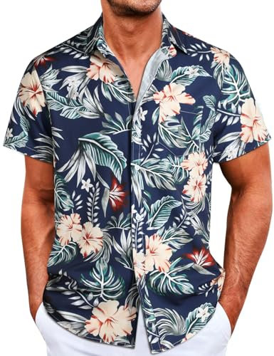 Danfiki Camisa Hawaiana Hombre Camisa de Playa Camisas de Verano para Hombre Camisa Causal para la Playa