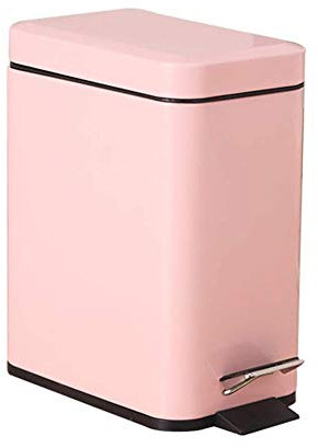 Cubo de Basura Inodoro doméstico Pie de Acero Inoxidable Hogar Sala de Estar Cocina Dormitorio Espesar Cubierto Silencioso Hotel Oficina en el hogar Papelera Papelera Papelera Papelera (Rosa)