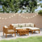 Willood Garten Lounge Set mit Auflage Terrasse Balkonmöbel 2X Eckteil + Mittelteil + Sessel + Fußstütze + Tisch