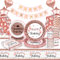 yosiio Rose Gold Party Tableware Set, Rosegold Happy Birthday Balloons, Happy Birthday Decoration Party Accessories Set - Paper Plates Napkins Cups Table Cloth for Birthday Party Supplies(16 Guests)