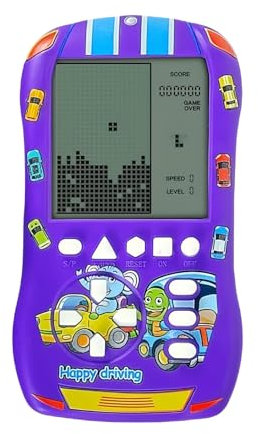 HLF Sports Car Appearance Block Game Console Big screen built-in 23 Brick Games 824 Modes Adjustable Speed/difficulty 70s/80s/90s Handheld Game Decice Kids/Teens/Birthdays (Purple)