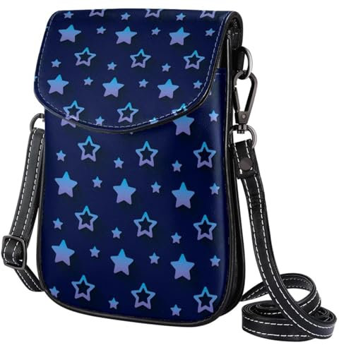 GIOKQB Damen Klein Umhängetasche Sterne-Muster Schultertasche Handytasche Zum Umhängen Mini Crossbody Tasche