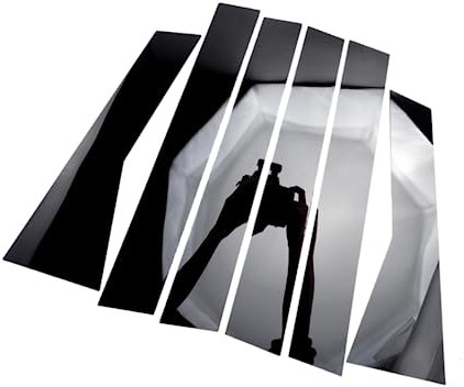Für A6 C7 A4 B8 A3 8V Glänzender Kohlefaser-Fenster-Säulen-Verkleidungsaufkleber, Limousinentür, B-Säule, Wickelfolie, Styling-Zubehör (Kohlefaser, A4 2009–2016)