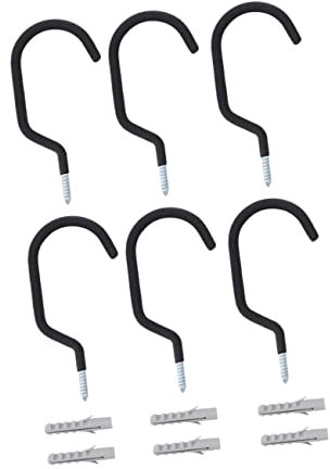 OFFSCH 6pezzi Ganci Per Biciclette Da Muro Da Metallo Appendini Resistenti Per Garage e Cantina Per Organizzazione Di Bici Attrezzi e Scale