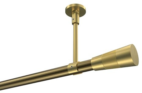 INTERDECO Gardinenstange (Deckenmontage) 20 mm Ø Messing Antik/Messing-Optik Typ 10193333 AZA, 140 cm