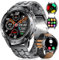 FOXBOX Montre Connectée Homme,1,43''AMOLED 530mAh 5ATM Étanchéité Smart Watch,100+ Modes Sportifs Montre,avec Appels Bluetooth Podomètre Calories Fréquence Cardiaque Tension Sommei Noir Obsidienne