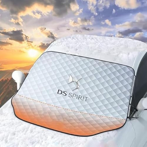 ZTLQ Auto Frontscheibenabdeckung für DS 3 Crossback 2018-2022,mit Logo Embleme Windschutzscheibenabdeckung Schnee EIS Frost Staub Wasserbeständig UV Autozubehör,M