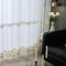Wycian Rideau Cuisine Japonais Rideaux Beige Voile 2 Panneaux Polyester Losange Brodé 102L x 214H cm