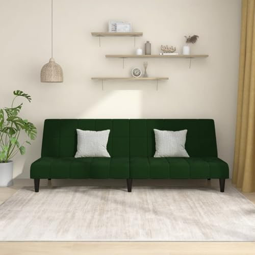 Xichuzi Schlafsofa 2-Sitzer Dunkelgrün Samt, Loungesofa, Sofas & Couches, Relaxsofa, Couch für Wohnzimmer - 375843