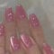 24Pcs French Square False Nails, Pink Cat Eye Press on Nails, Glossy Glitter Fake Nails, Acrylic Full Cover Stick on Nail, Natural Reusable Glue on Nail for Women and Girls Nail Art, 12 Sizes