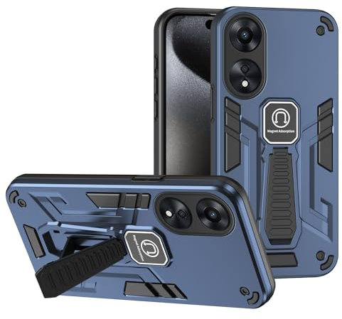 Coque arrière pour smartphone Coque compatible avec OPPO A78 5G avec béquille intégrée, qualité militaire, anti-chute, coque de protection intégrale en caoutchouc TPU et coque rigide en polycarbonate