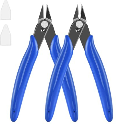 LBOKLING 5IN Small Wire Cutter Jewelry Wire Cutters Zip Tie Cutters Flush Cut Nippers Precision Micro Side Cutting Pliers for crafting, 3d Print, Plastic Models, Jewelry, Electronics, 2 Pack