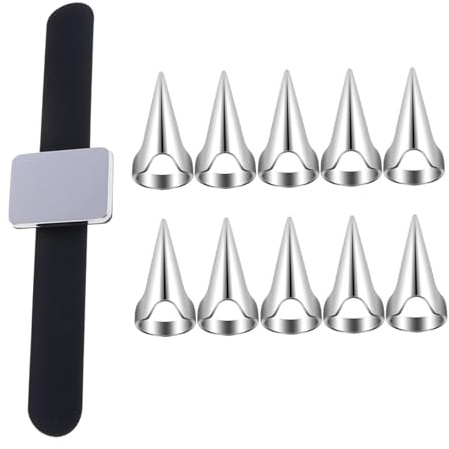 HONITANO Magnetisches Haar Flechtzubehör Satz Nagel Finger Scheidenringe Haarsegmentierungsringe Schwarz für Flechtfrisuren Haarfärbung Haarverlängerungen