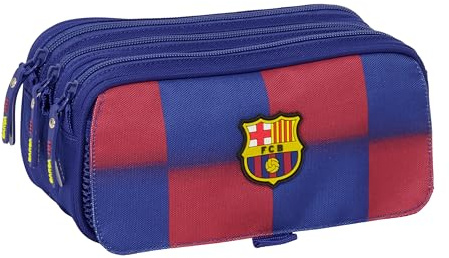 Safta F.C. Barcelona 1. Team 25/26, Federmäppchen, Dreifachmäppchen für Kinder, ideal für Kinder im Schulalter, bequem und vielseitig, Qualität und Widerstandsfähigkeit, 21,5 x 8 x 10 cm
