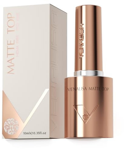 VENALISA Gel Nail Polish 10ml Matte Top Coat New Formula Frosted Finish Scratch Resistant Long Lasting Soak Off Gel Matte Effect for Nail Art DIY Manicure Salon and Home Use