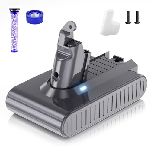4600mAh Replacement for Dyson V6 Battery Compatible with Dyson Vacuum Cleaner DC62 DC58 DC59 DC61 Animal DC72 DC74 SV03 SV05 SV06 SV07 SV09 Absolute/Motorhead/Fluffy with Parts