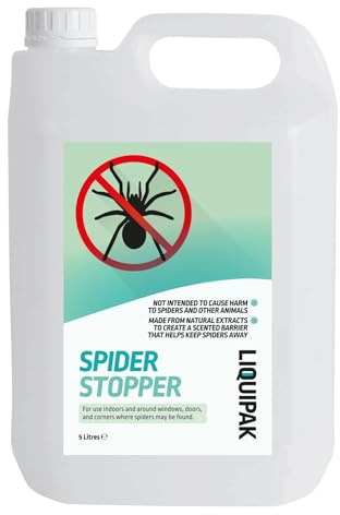 Spider Stopper Spray with Peppermint Oil – Non-Toxic Indoor Spider Deterrent for Windows, Doors & Corners, Scented Barrier, 750ml - 5L Refill, Stop Spiders, Alternative to Spider Repellent (1 x 5L)