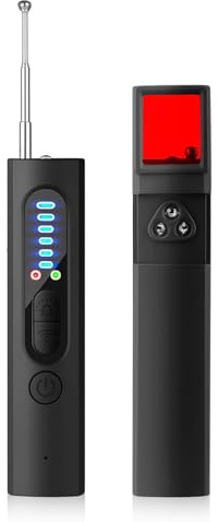Wanzen Detektor RF Wireless, 4-in-1 Versteckte Kamera Detektor, Detektor Käferdetektor GPS, Spy Detector mit RF-Signal, Wanzen und Kameras Aufspüren mit 5 Empfindlichkeitsstufen für Hotel Zuhause Büro