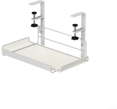 Smart Hanging Cable Organizer Under Table Wire Storage Rack for Tidy and Accessible Cable Management (White-L)