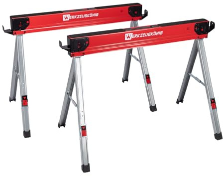 Werkzeugkönig 2 Stück Arbeitsbock Sägebock HEAVY DUTY Gerüstbock - zusammenklappbar – bis 500 kg belastbar