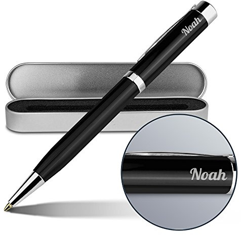 printplanet Kugelschreiber mit Namen Noah - Gravierter Metall-Kugelschreiber von Ritter inkl. Metall-Geschenkdose