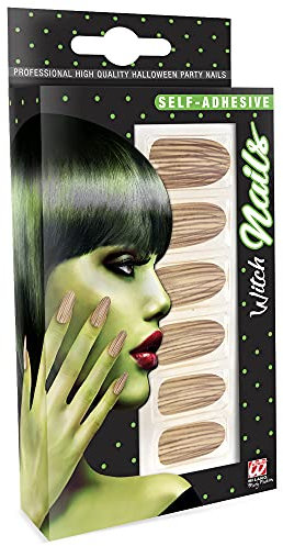 Widmann 05363 - Fingernägel Set Witch, 12 Stück, selbstklebend, Accessoire, Karneval, Mottoparty, Halloween