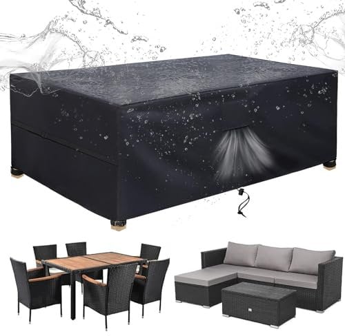 SIRUITON 170x94x70cm Gartenmöbel Abdeckung mit Belüftungsöffnungen, Wasserdicht, Winddicht, UV-Beständiges, Schwerlast,Reißfest 420D Oxford Abdeckplane Gartenmöbel, Abdeckung Gartenmöbel Winterfest