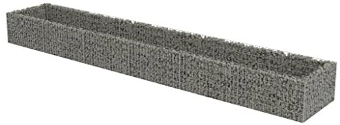 vidaXL Lit Surélevé à Gabion Acier Galvanisé Argenté 540x90x50 cm Jardinière