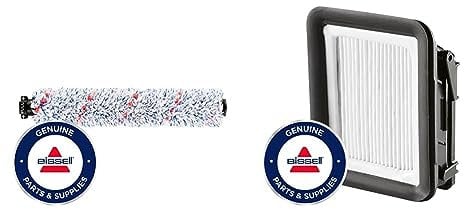 BISSELL 1868F Cross Wave Multi-Surface Brush Roll, White & 1866F CrossWave Washable Replacement Filter