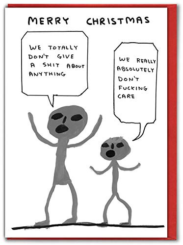 Brainbox Candy Official David Shrigley - Rude Christmas Cards - Brother Christmas Card - 'Dont Give A' - For Him Her Boyfriend Girlfriend Partner - Sold Exclusively
