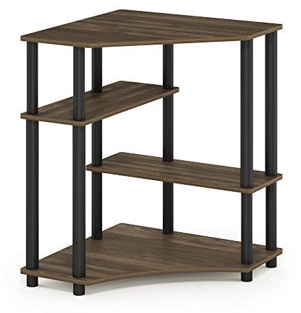 Furinno Scrivania per Computer, Legno ingegnerizzato, Marrone (Columbia Walnut/Black), Taglia Unica