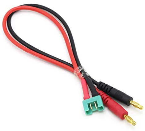 VUNIVERSUM 1x Stück MPX Multiplex kompatibel 6Pin Premium Lipo Akku Ladekabel 4mm Bananenstecker Stecker Male 30cm 14AWG Modellbau