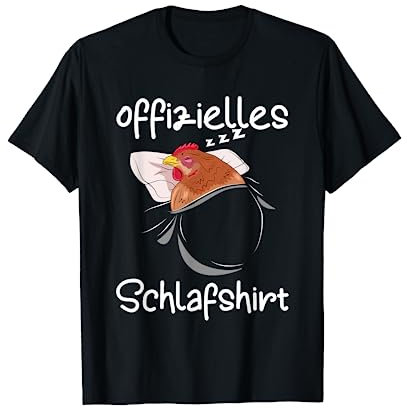 Huhn Schlafshirt Hühner Pyjama Schlafanzug Oberteil Schlaf T-Shirt