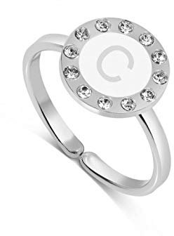 Damen-Ring Buchstabe C AMICROAG/W-C Silber 925 Kollektion Petit Tresor