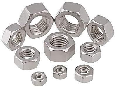 BOZONLI M1.2(1.2mm) Sechskantmuttern Sicherungsmuttern Kontermuttern Stopmuttern Klemmmuttern Selbstsichernd 304 Edelstahl Kontermutter Muttern