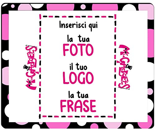 Mr. Gadgets Tappetino Mouse Personalizzabile con Foto e Scritta (Pois)