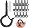 Xinstroe 10 Pack Q-Hanger Hooks with Safety Buckle, Metal Ceiling Hooks, Safety Cup Hooks, String Lights Hanger Hooks for Outdoor Wire and Fairy Lights, Bathroom Kitchen Wall Ceiling Hanging (10)