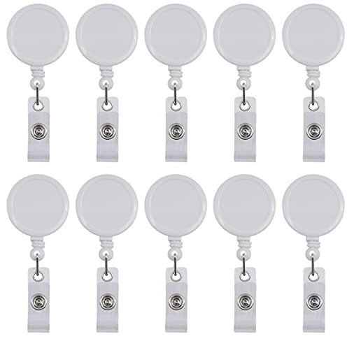 Premium Badges Lot de 25 porte-badges rétractables avec pince crocodile pivotante