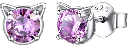 ChicSilver Silber Ohrstecker mit Alexandrit Gebursstein Krone Ohrringe Damen Mädchen Ohrringe mit Krone Symbol für Geburtstag Weihnachten