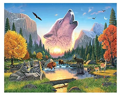 YJPZZG 6000 Teile Lernpuzzle Wolfsführer 3D-Puzzles FüR Erwachsene Und Kinder Ab 10 Jahren Fertige Größe 179×105cm