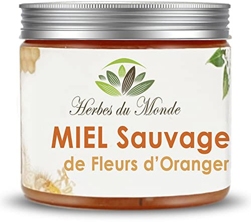 Herbes du Monde - Miel Sauvage d'Oranger 280g: Conditionné en France, Goût Intense & Unique, Riche en Bienfaits pour l'Organisme, Qualité Supérieure des Ruches - 1 Pot