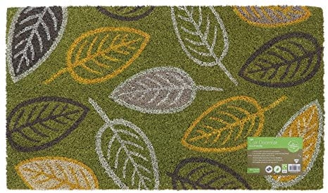 JVL Eco-Friendly Latex Backed Coir Door Mat, Falling Leaves