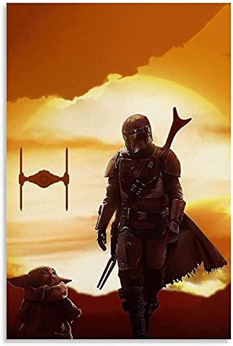 GPEIHANG Leinwand Bilder Kunst Star Wars The Mandalorian Film Abstraktes Stück für Schlafzimmerdekoration Malerei Poster Druckt Gedruckte 23.6x35.4(60x90cm) Kein Rahmen