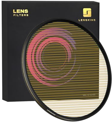 82mm Variable Gold Streak Filter, Special Effects Lens Filter | Anamorphic Optical Glass, Multi-Resistant Coated, Light Flare Effect Filters for Camera Lens