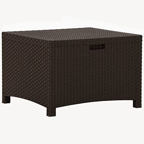 Norheim Polyrattan Garten Aufbewahrungsbox Kissenbox Gartentruhe UV-Beständig Gartenbox Sitztruhe Auflagentruhe Aufbewahrungstruhe 60x54x41 cm Braun