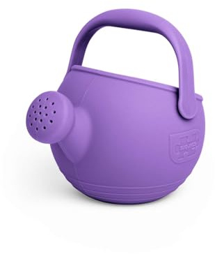 Bigjigs Toys Lavender Purple Silicone Watering Can | Easy Grip Handle, Sustainable Silicone Outdoor & Beach Toy for Kids, Temperature & Stain-Resistant