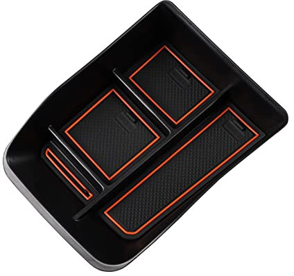 smabee Mittelkonsole Aufbewahrungsbox für Dacia Spring Mittelkonsole Untere Ebene Behälter Organizer Tablett Verstauen Ordnung Zubehör (orange)