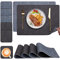Myir JUN Placemats, Table mats Double Sided Place Mats Non-slip Thermal Stain-resistant Easy to Clean Table mat for Table Decorations of Restaurants Kitchen and Outdoor (Grey/Light Blue, Set of 6)