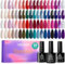 Beetles Gel-Nagellack-Set, Glitzer, Rot, Burgunderrot, Blau, Grün, Nude, Weiß, Rosa, Lila, Gel-Nagellack, 39-teilig, Geschenk für Mädchen, mit Basis, mattem, glänzendem Überlack