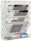 EasyPAG 6 Fächer Zusammensetzen Metall A4 Zeitschriftenhalter Wand Zeitschriften Wandhalter Aktenablage Dokumentenhalter Hängend Magazin Organizer Flyerständer Prospektspender,Weiß